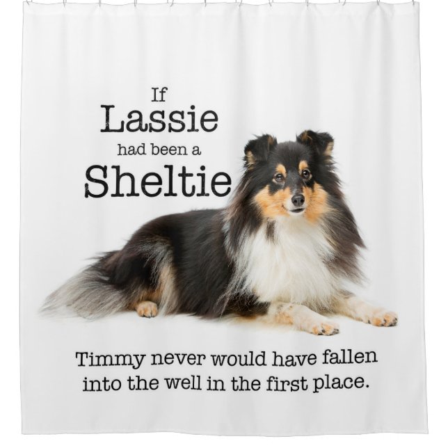 Timmys Tri FarbeSheltie Duschvorhang (Vorderseite)