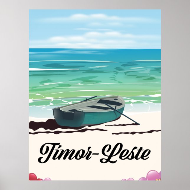 Timor-Leste Retro-Reiseplakat. Poster (Vorne)
