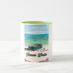 Timor-Leste Retro-Reiseposter. Zweifarbige Tasse