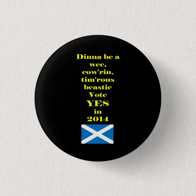 Timorous Beastie schottischer Button (Vorderseite)