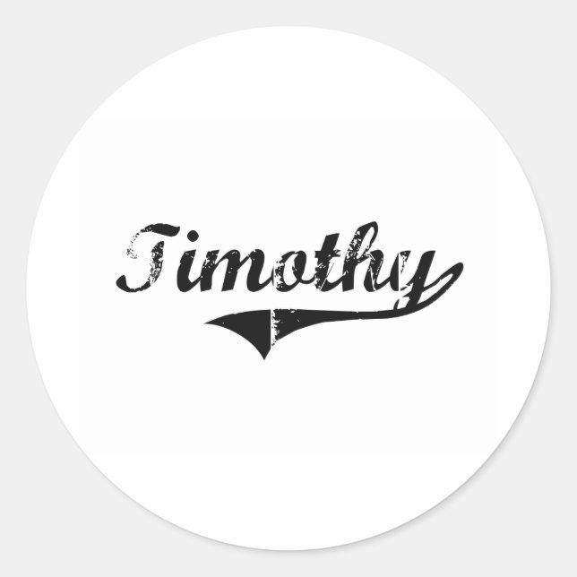Timothy Classic Style Name Runder Aufkleber (Vorderseite)