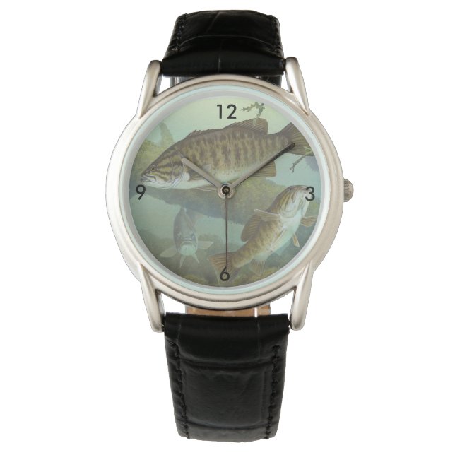 Timothy Knepp Malerei "Smallmouth Bass" Armbanduhr (Vorderseite)