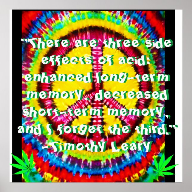 Timothy Leary Citation Poster WakNBak Médias (Devant)