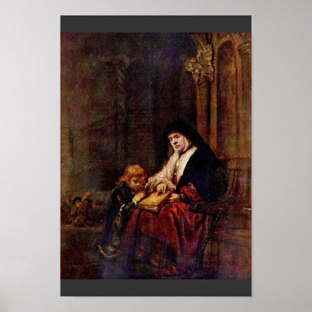 Timothy und seine Großmutter von Rembrandt Harmens Poster (Vorne)