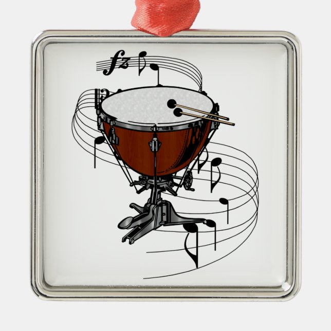Timpani (Kessel-Trommel) Ornament Aus Metall (Vorne)