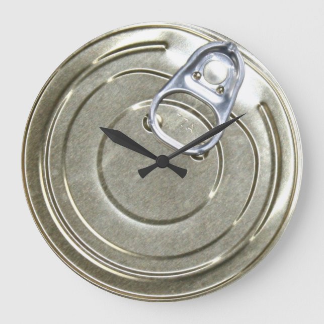 Tin Can Lid Novelty Große Wanduhr (Vorderseite)