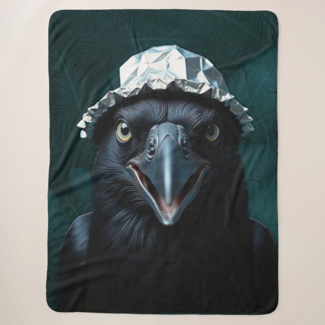 Tin Foil Hat Black Bird Raven Sherpadecke (Vorderseite)