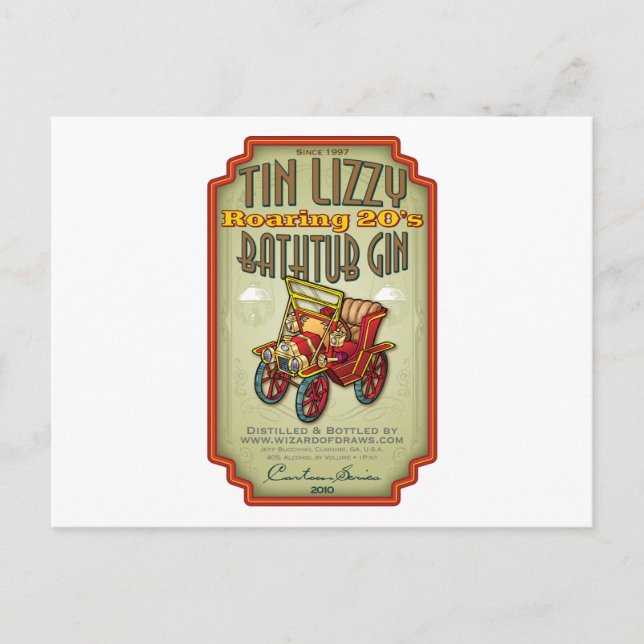 Tin Lizzy Bathtub Gin Postkarte (Vorderseite)