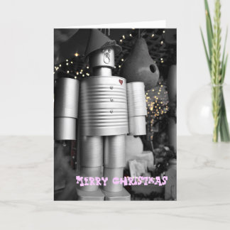 Tin Man auf Weihnachts-Grußkarte Feiertagskarte