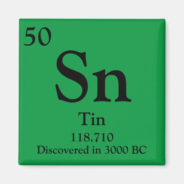 Tin Periodic Table Magnet (Vorne)