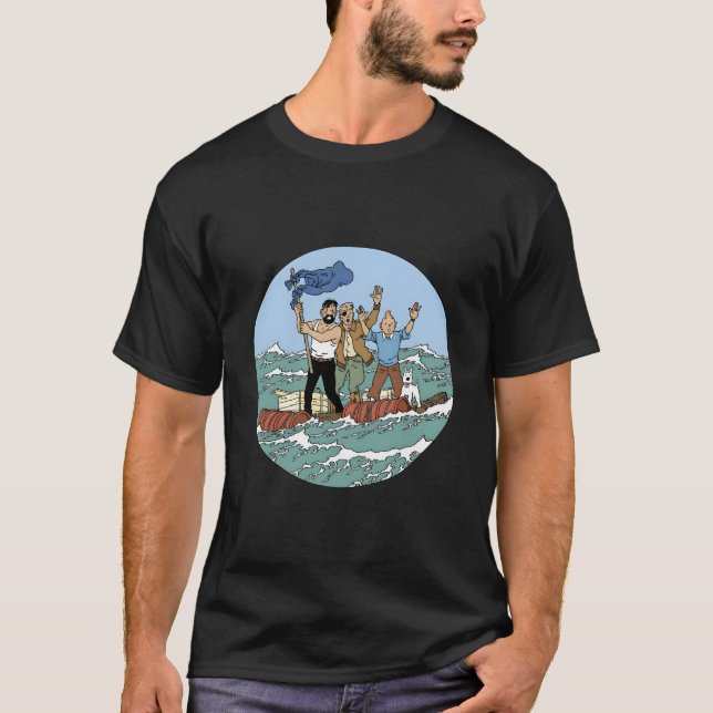 Tin-Tin-Sea-Abenteuer mit Captain Haddock T-Shirt (Vorderseite)