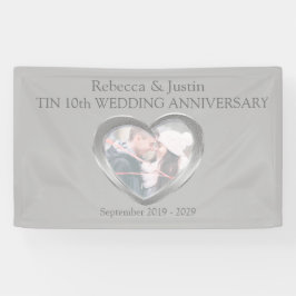 Tin Wedding-Jubiläumsherz-Foto Banner