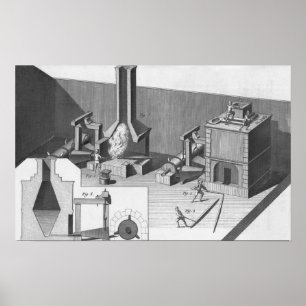 Tin-Werkstatt, graviert von Benard, Robert Poster