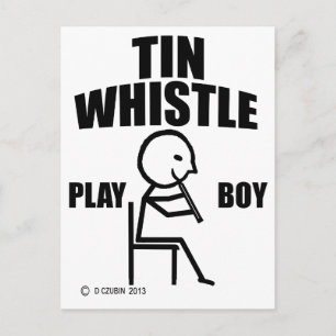 Tin Whistle Play Boy Postkarte