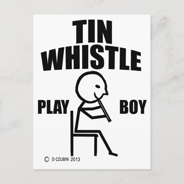 Tin Whistle Play Boy Postkarte (Vorderseite)