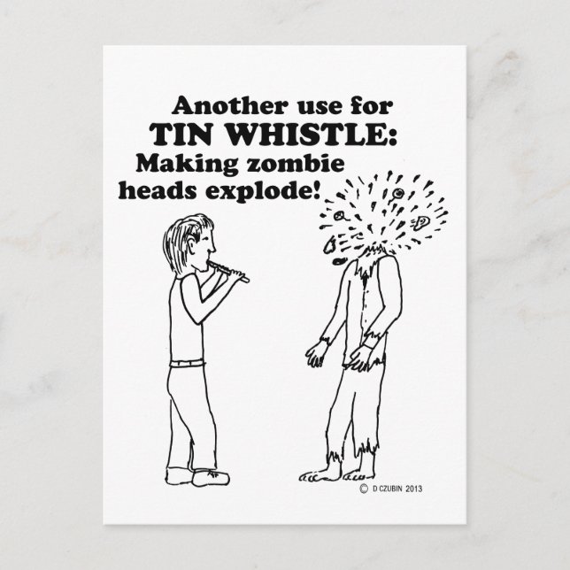 Tin Whistle Zombie Explode Postkarte (Vorderseite)