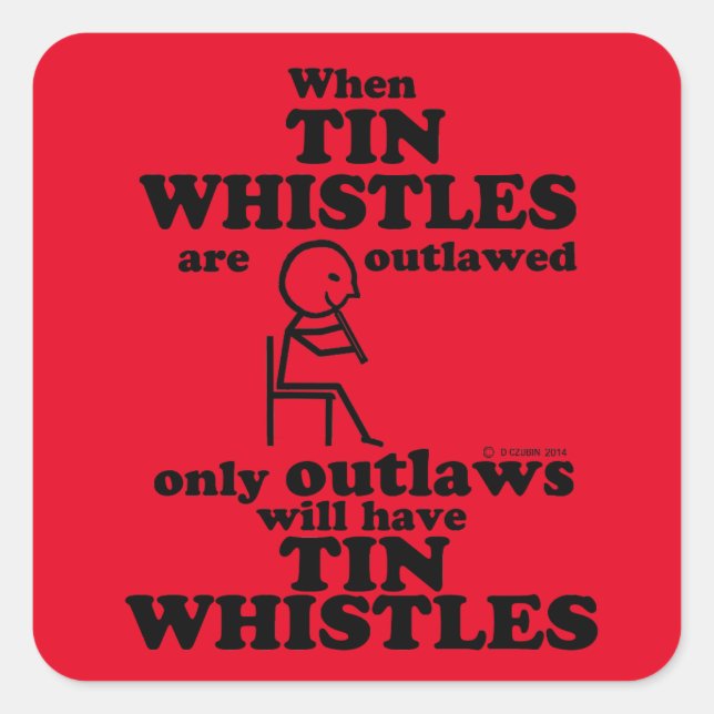 Tin Whistles Outladed Square Sticker (Vorderseite)