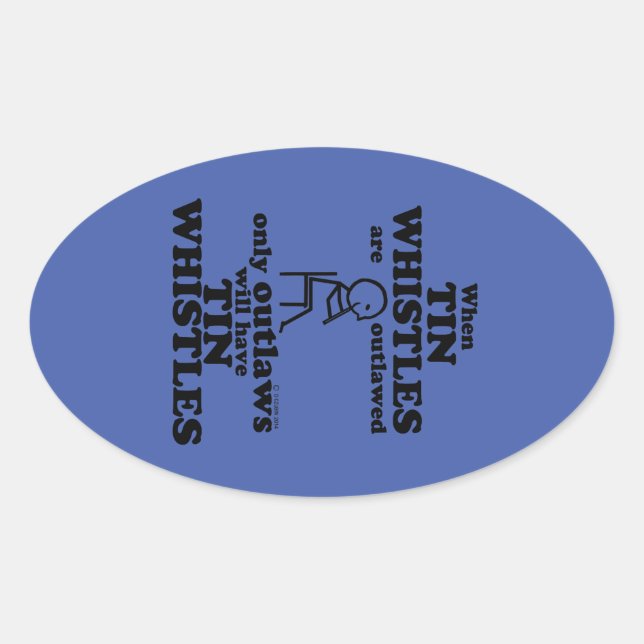 Tin Whistles Oval Sticker (Vorderseite)