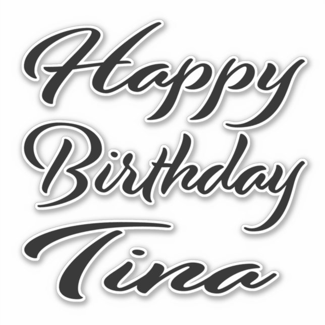 Tina Name Vorname black Sticker Geburtstag (Vorderseite)