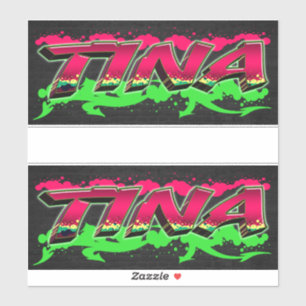 Tina Prénom Nom Graffiti Autocollants