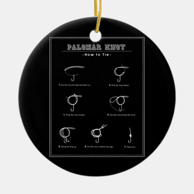 Tingen Palomar Knoten Fischen Bassforellen Lachs o Keramik Ornament (Vorne)