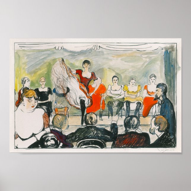 Tingletangle (1895) von Edvard Munch. Poster (Vorne)