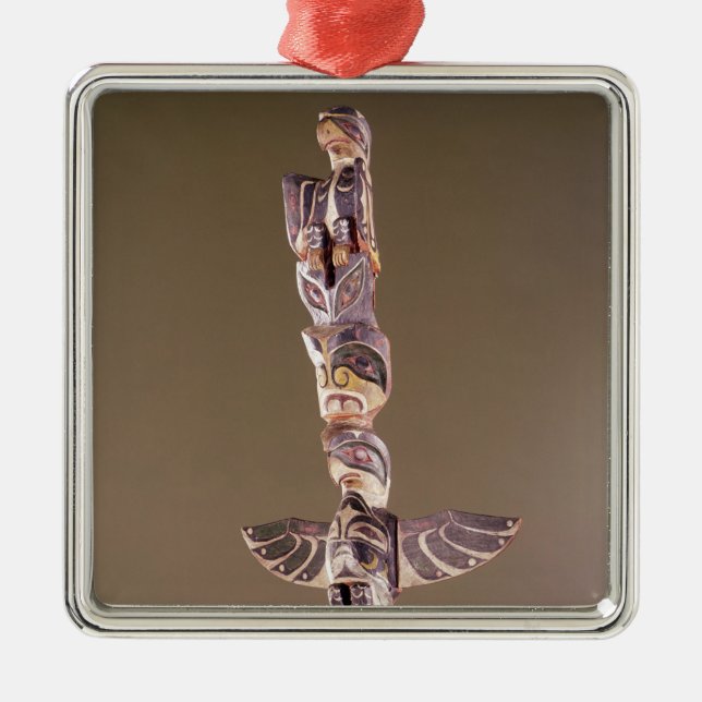 Tinglit Vogel-Clan-Totempfahl Silbernes Ornament (Vorne)