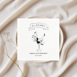 Tini Bit Ältere Cocktail Hand gezeichnet Einzigart Serviette