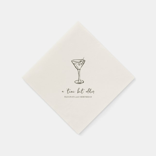 Tini Bit Ältere Personalisierte Geburtstagsparty Serviette (Ecke)