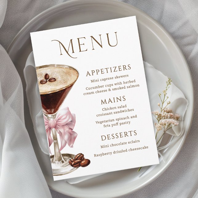 Tini Bit Ancien Espresso Martini Menu Anniversaire (Créateur téléchargé)