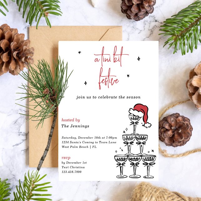 Tini Bit Festive Martini Weihnachtscocktail Party Einladung (Von Creator hochgeladen)