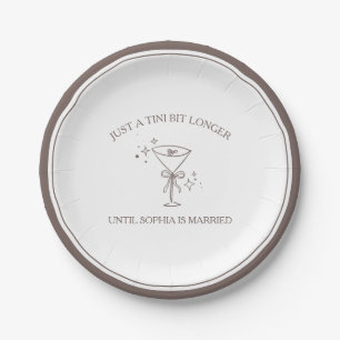 "Tini Bit Longer" Espresso Martini Bachelorette Pappteller