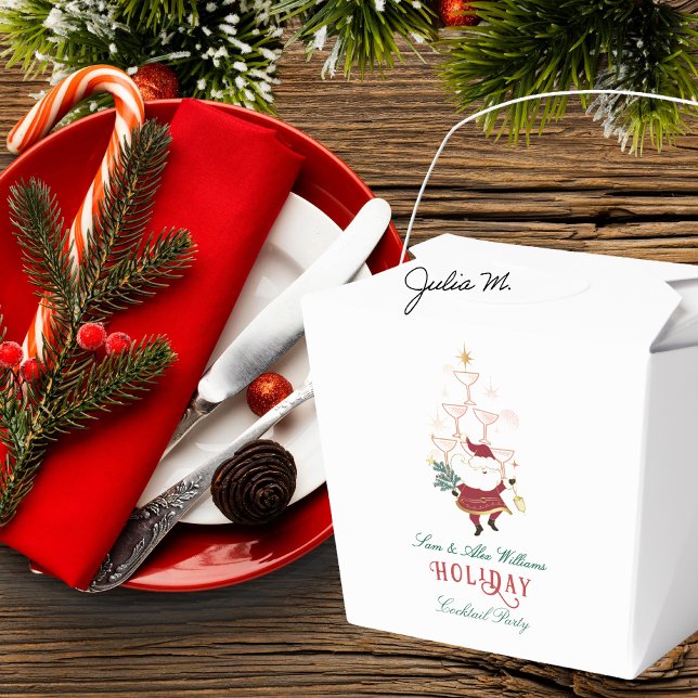 Tini Bit Merry Martini Büro Weihnachten Weihnachte Geschenkschachtel (Tini Bit Merry Martini Office Christmas Secret Santa White Elephant Holiday Party Cocktail Favor Box)