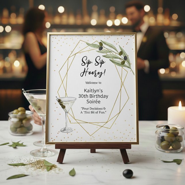 Tini Bit Of Fun Martini Soirée Welcome Sign Poster (Von Creator hochgeladen)