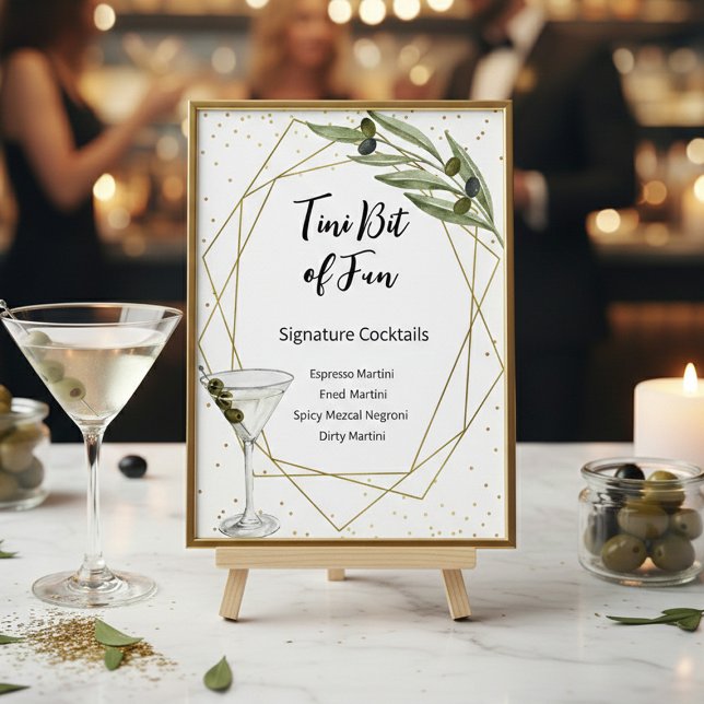 Tini Bit Of Fun Signature Cocktails Sign Poster (Von Creator hochgeladen)