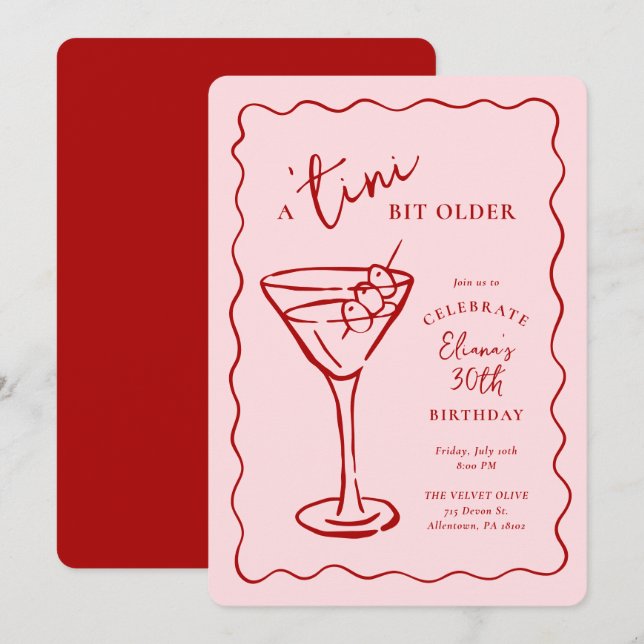 Tini Bit Older 30th Birthday Party Einladung (Vorne/Hinten)