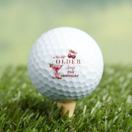 Tini Bit Older Cherry Martini 21st Birthday Favor Golfball
