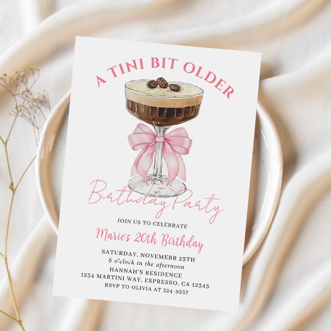 Tini Bit Older Chic Espresso Martini Geburtstag Einladung (Von Creator hochgeladen)