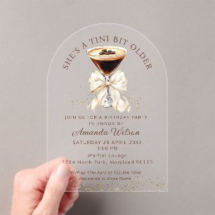 Tini Bit Older Espresso Martini Acryl-Einladung Acryleinladungen