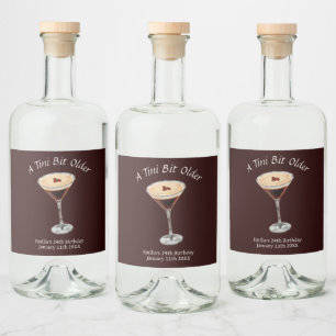 Tini Bit Older - Espresso Martini Thema Alkoholflaschenetikett