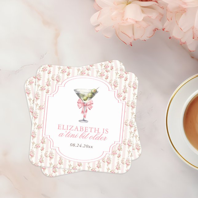 'Tini Bit Older Martini Coquette Geburtstag Rechteckiger Pappuntersetzer (Von Creator hochgeladen)