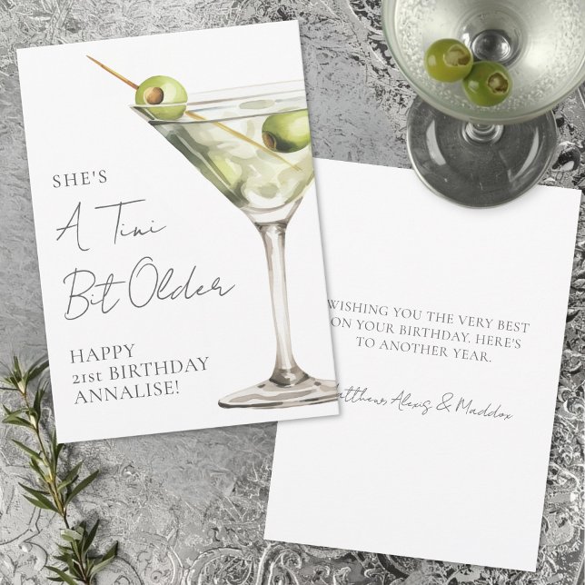 Tini Bit Older Martini Happy Birthday Karte (Tini Bit Older Martini Happy Birthday Card)