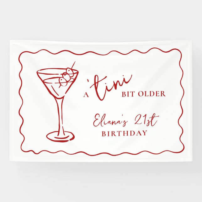 Tini Bit Older Personalized Birthday Party Banner (Horizontal)