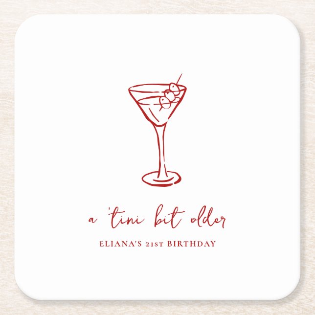 Tini Bit Older Personalized Birthday Party Rechteckiger Pappuntersetzer (Vorderseite)