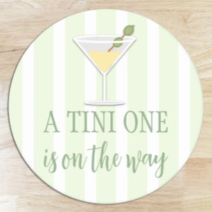 Tini One Baby Shower Runder Pappuntersetzer