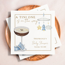 Tini One Blue Espresso Martini Babydusche Serviette