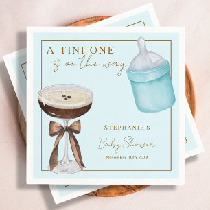 Tini One Blue Espresso Martini Boy Baby Shower Serviette