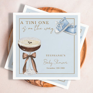 Tini One Blue Espresso Martini Boy Babyparty Serviette