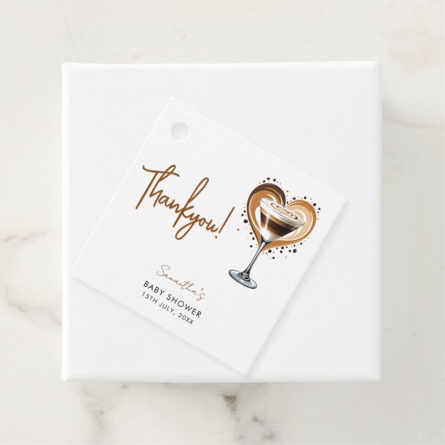 Tini One Espresso Martini Babydusche Geschenkanhänger (Beispiel)