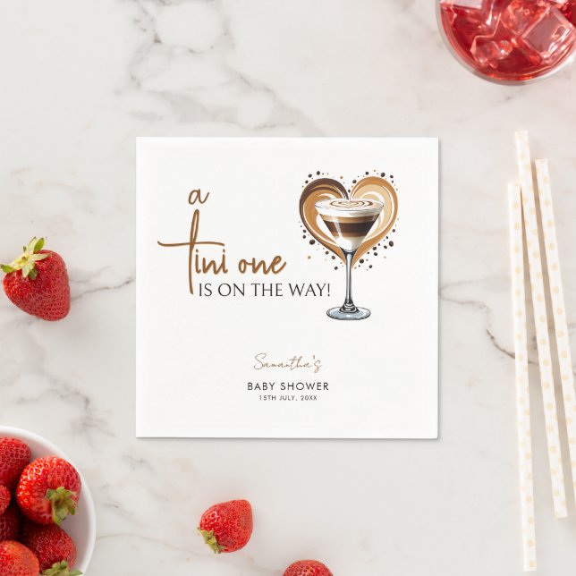 Tini One Espresso Martini Babydusche Serviette (Beispiel)
